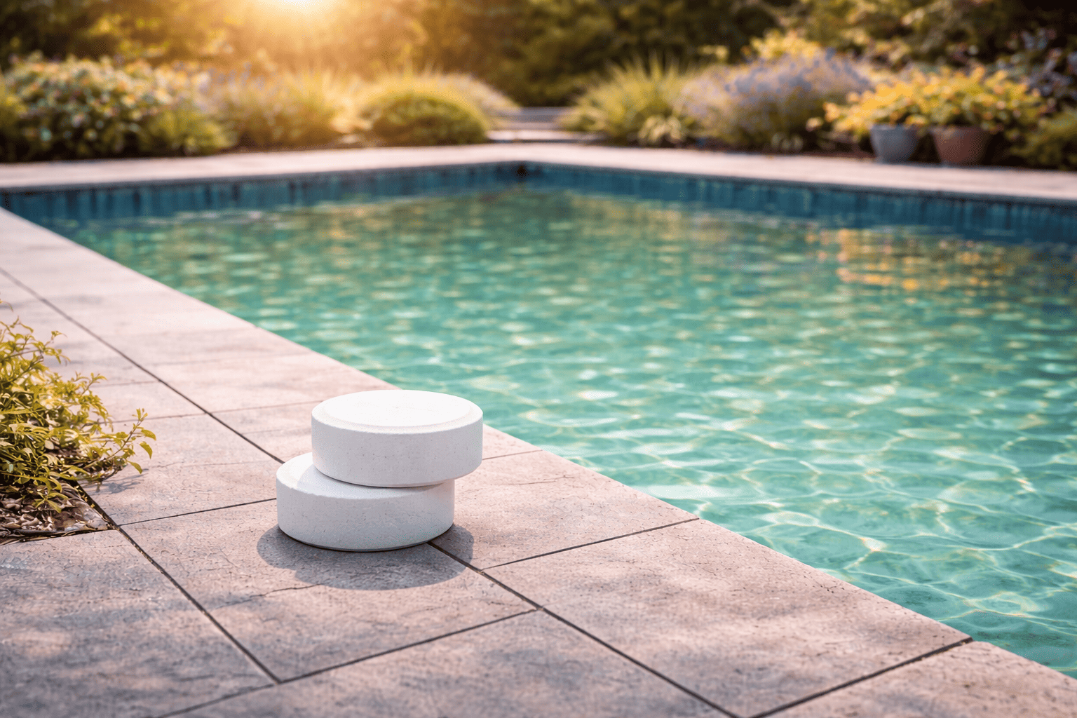 Visuel d’article sur la réduction de la consommation de chlore dans une piscine avec bassin propre et eau équilibrée
