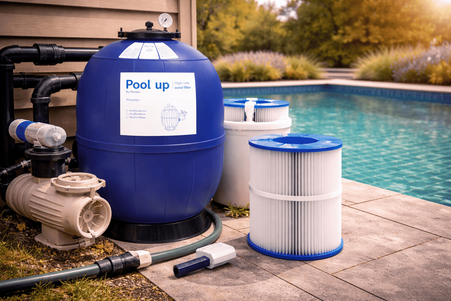 Illustration d’un article sur l’entretien du filtre de piscine avec système de filtration assurant une eau claire et propre