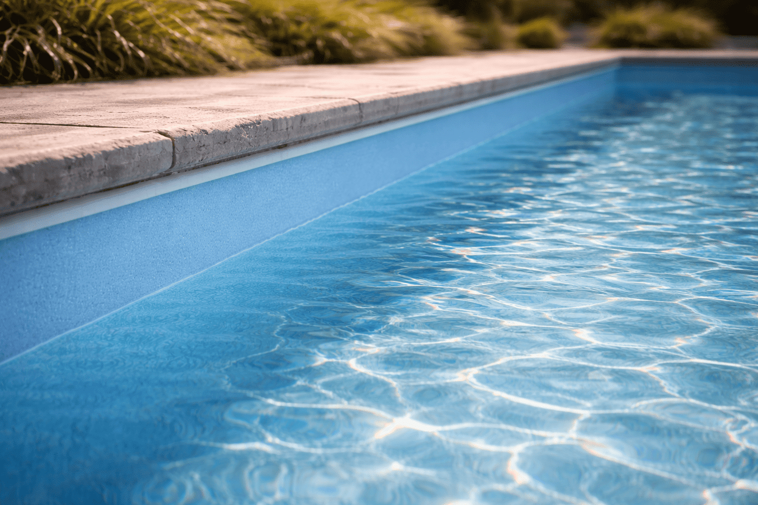 Illustration d’un liner de piscine propre et bien entretenu avec eau claire et parois lisses